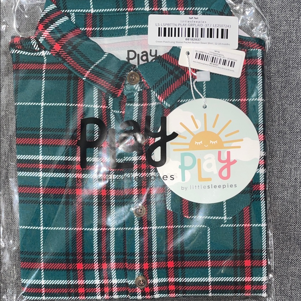 Little Sleepies Plaid Button Down Long Sleeve Shirt